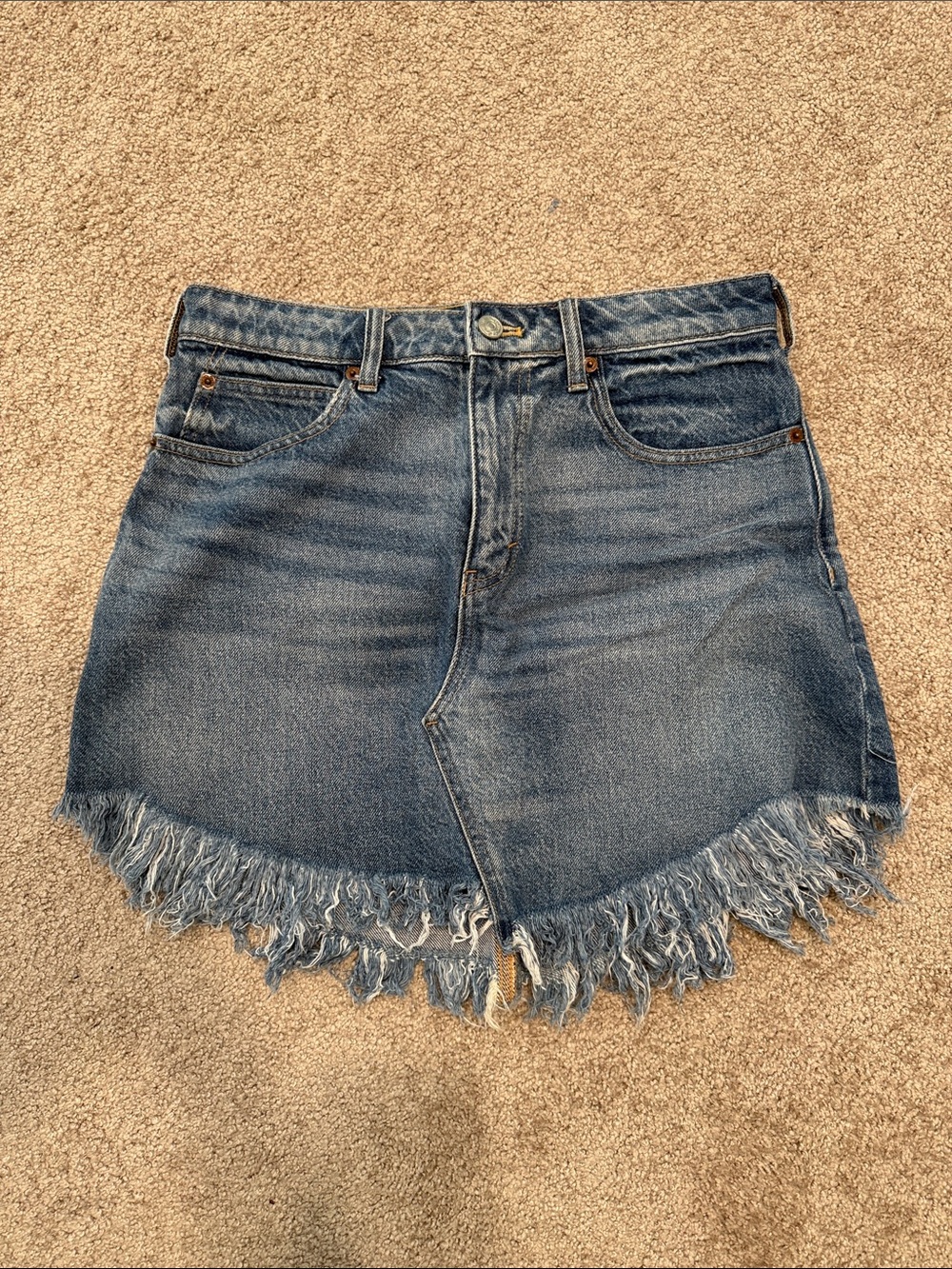 Women’s Size 28in Free People We The Free Denim Cut Off Skirt Blue